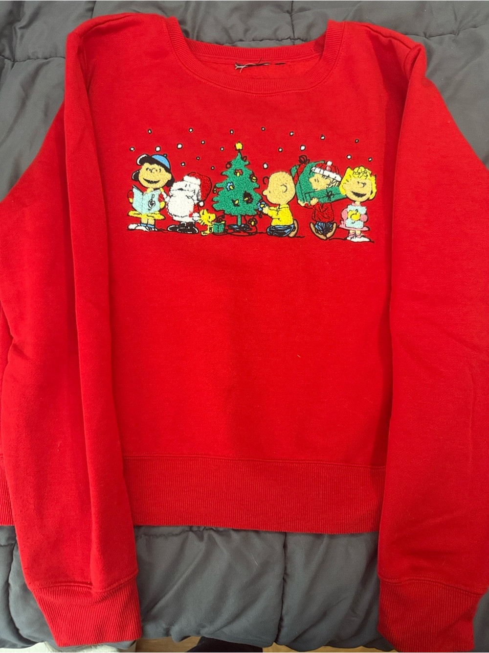 Red Women’s Peanuts Holiday Sweatshirt